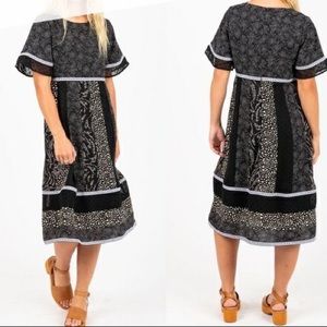 Piper & Scoot Black Mixed Print Dress